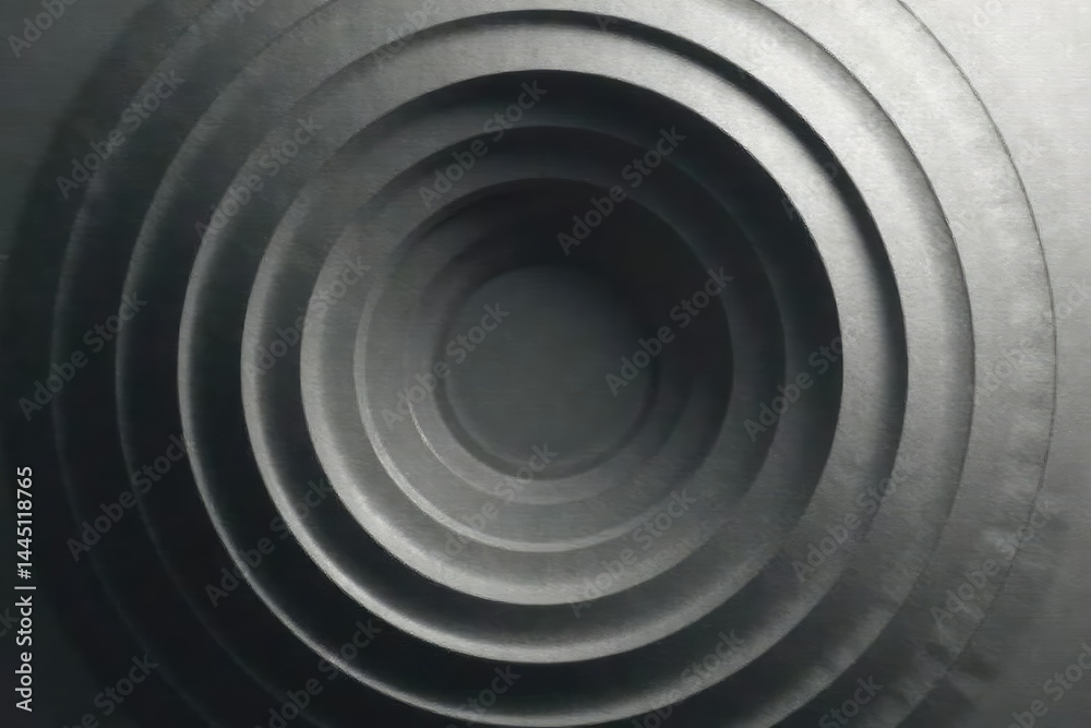 Obraz premium Subtle grayscale gradient forming concentric circles, clean, neutral