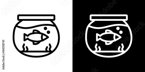 Fish bowl icon vector, illustration logo template in trendy style