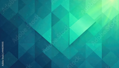 Abstract geometric pattern in calming blues and greens, blue, repeating