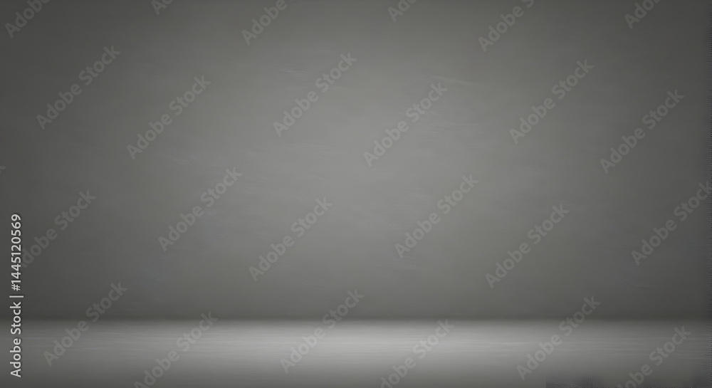 Empty, gray studio backdrop with subtle shading. A plain, neutral background ideal for product photography Empty, gray studio backdrop with subtle shading. A plain, neutral background ideal for product photography