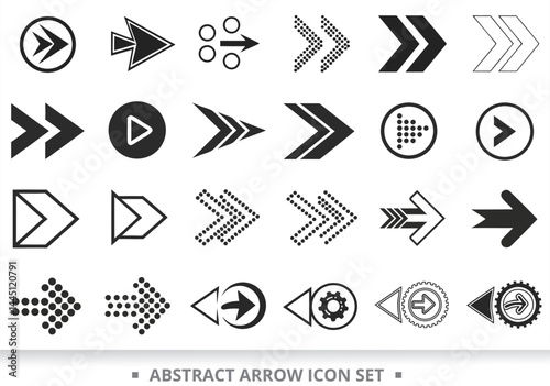 Abstract Arrow Icon Set for Navigation and Interface Design