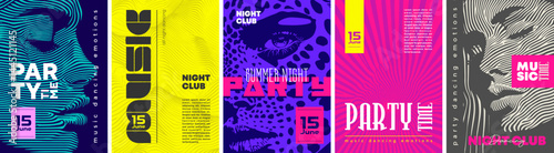 Stylish abstract posters in minimalism style. Vector collection