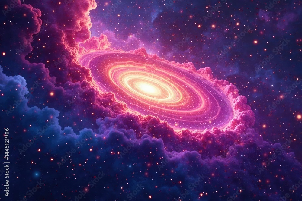 Fototapeta premium Abstract swirling nebula, vibrant cosmic textures, backdrop, ethereal