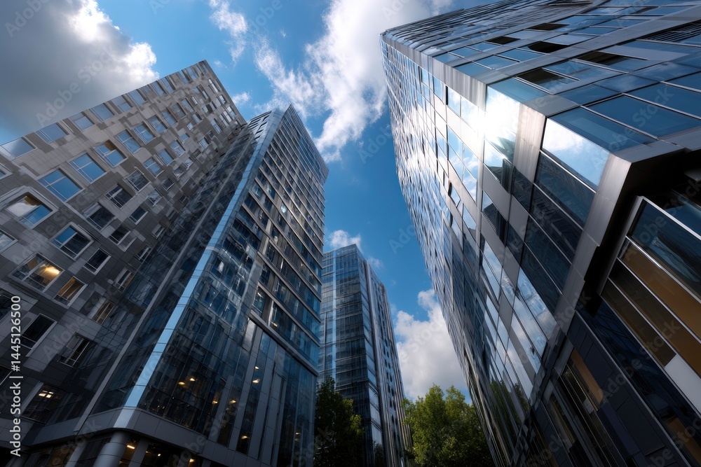 Fototapeta premium Skyscrapers Against Blue Sky