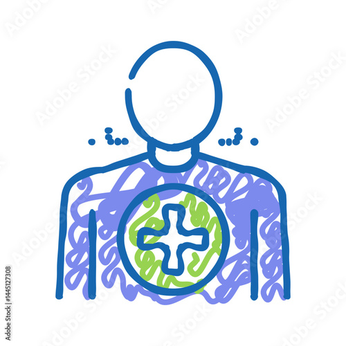 human new colleague icon doodle illustration