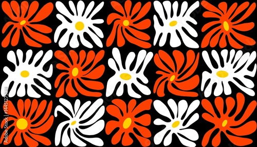 Abstract background. The shape of the flower petals appears to be swirling, full of energy and movement, giving a fresh and lively feeling.