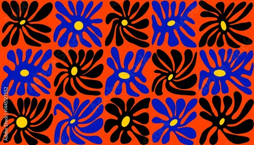 Abstract background. The shape of the flower petals appears to be swirling, full of energy and movement, giving a fresh and lively feeling.