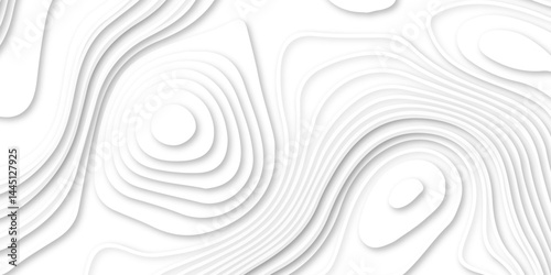 Abstract soft white background with waves, textured Papercut background. Abstract wavy line 3d paper cut white background.