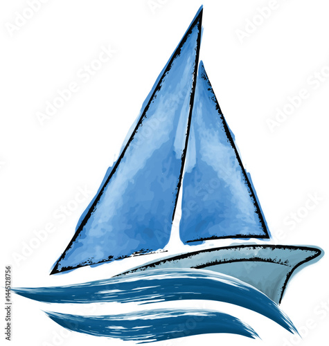 vector illustration of a yacht