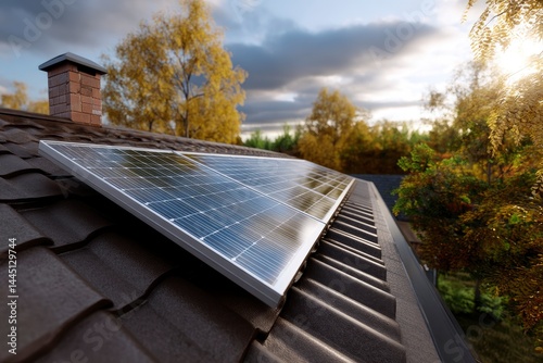 Solar Panel on Roof Renewable Energy System