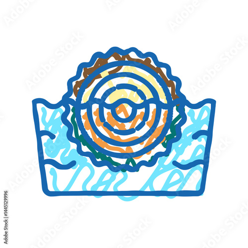 watering wood trunk icon doodle illustration