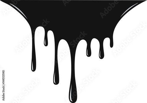 vector illustration of a black paint drip