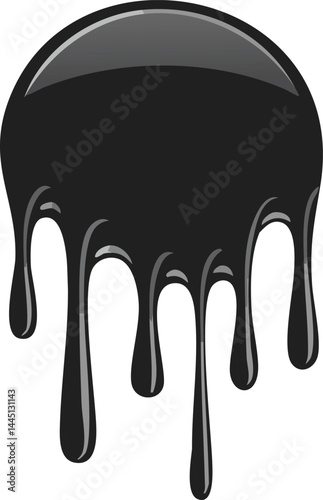 vector illustration of a black paint drip