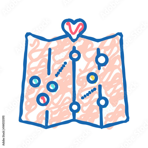 map love place location icon doodle illustration