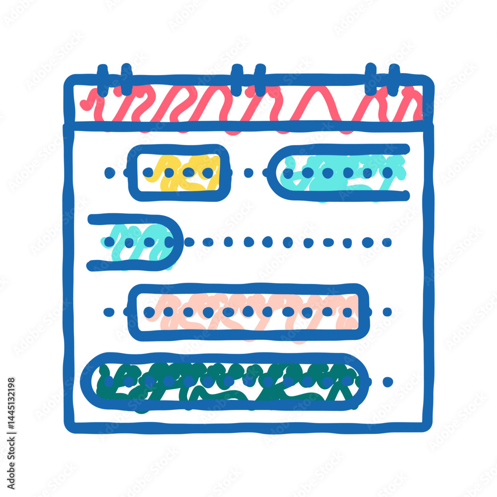 Fototapeta premium vacation calendar icon doodle illustration