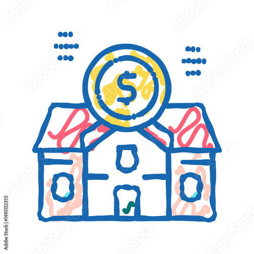 rental house building icon doodle illustration
