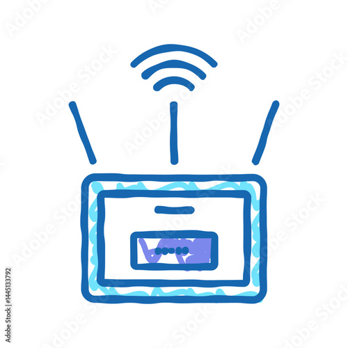 wifi router icon doodle illustration
