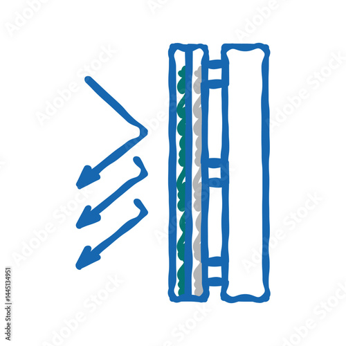 windproof layer icon doodle illustration
