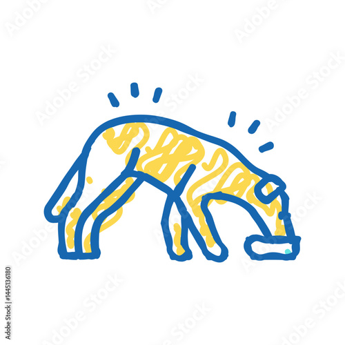 dog eating food icon doodle illustration