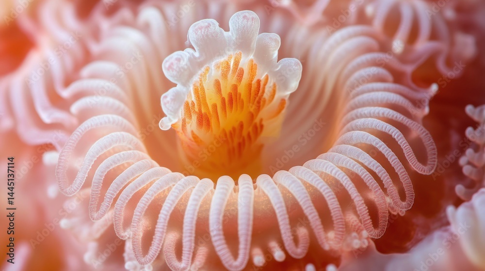 Close-up view of a delicate, coral-like marine organism. Close-up view of a delicate, coral-like marine organism.