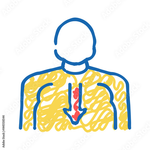 bulimia psychological problems icon doodle illustration