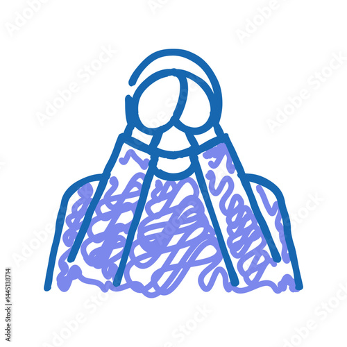 loneliness psychological problems icon doodle illustration