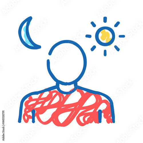 sleep problems icon doodle illustration