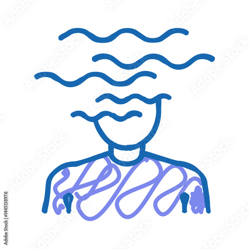 schizophrenia psychological disease icon doodle illustration