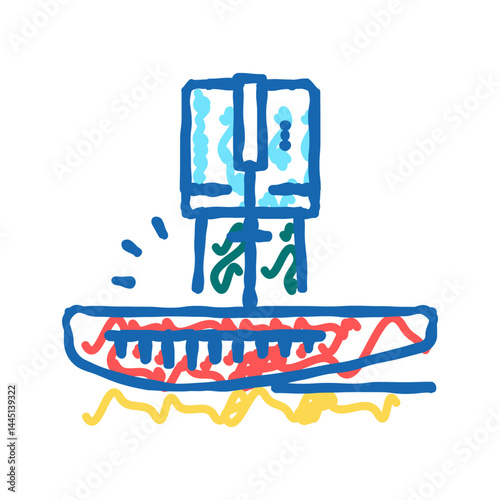 tuna fish cut icon doodle illustration