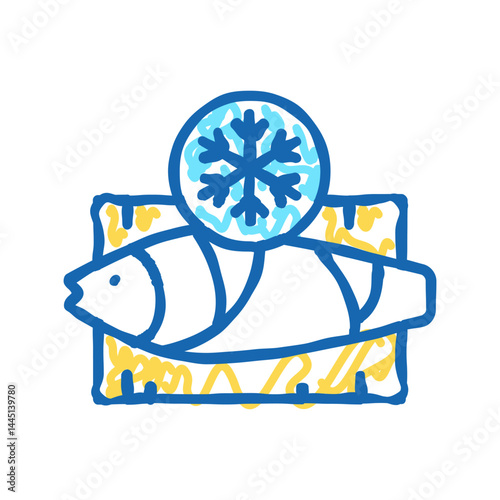 frozen tuna icon doodle illustration