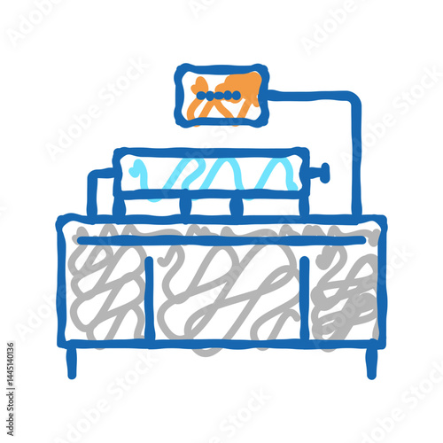 coca pressing machine icon doodle illustration