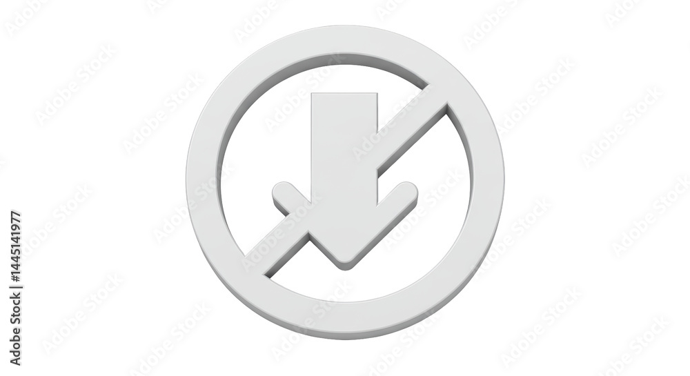 Isolated No Download Sign Isolated No Download Sign