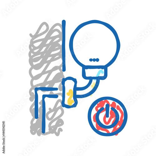 sconce installation icon doodle illustration
