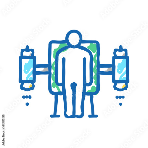 jetpack equipment icon doodle illustration