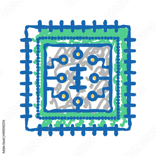 micro chip icon doodle illustration