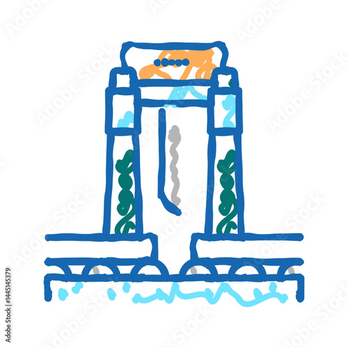 paper cutting machine icon doodle illustration