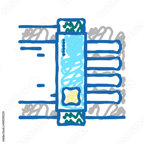 paper cut equipment icon doodle illustration