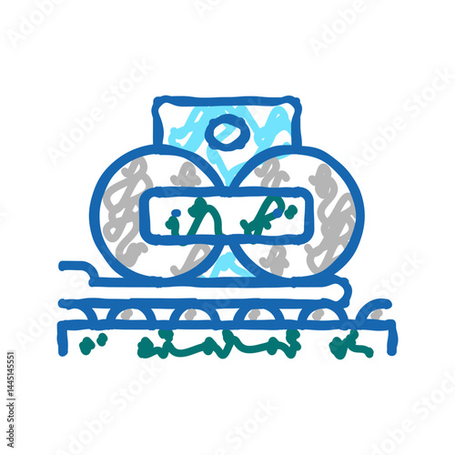 paper pressing system icon doodle illustration