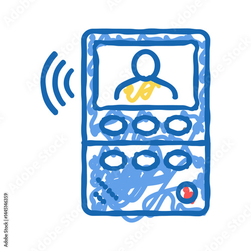 intercom device color icon vector isolated illustration