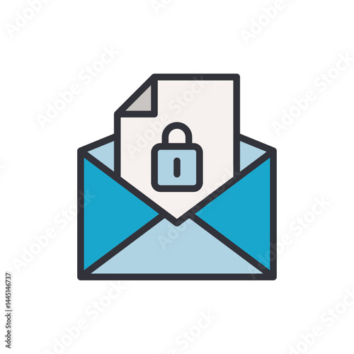 File security colored icons, minimalist vector illustration ,simple transparent graphic element .Isolated on white background