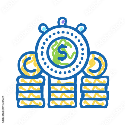 watchstop investment income color icon vector isolated illustration