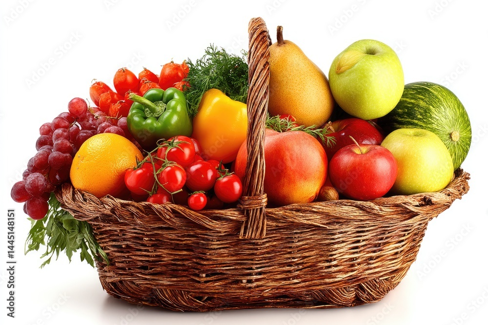 Basket of fresh fruit and vegetables Basket of fresh fruit and vegetables