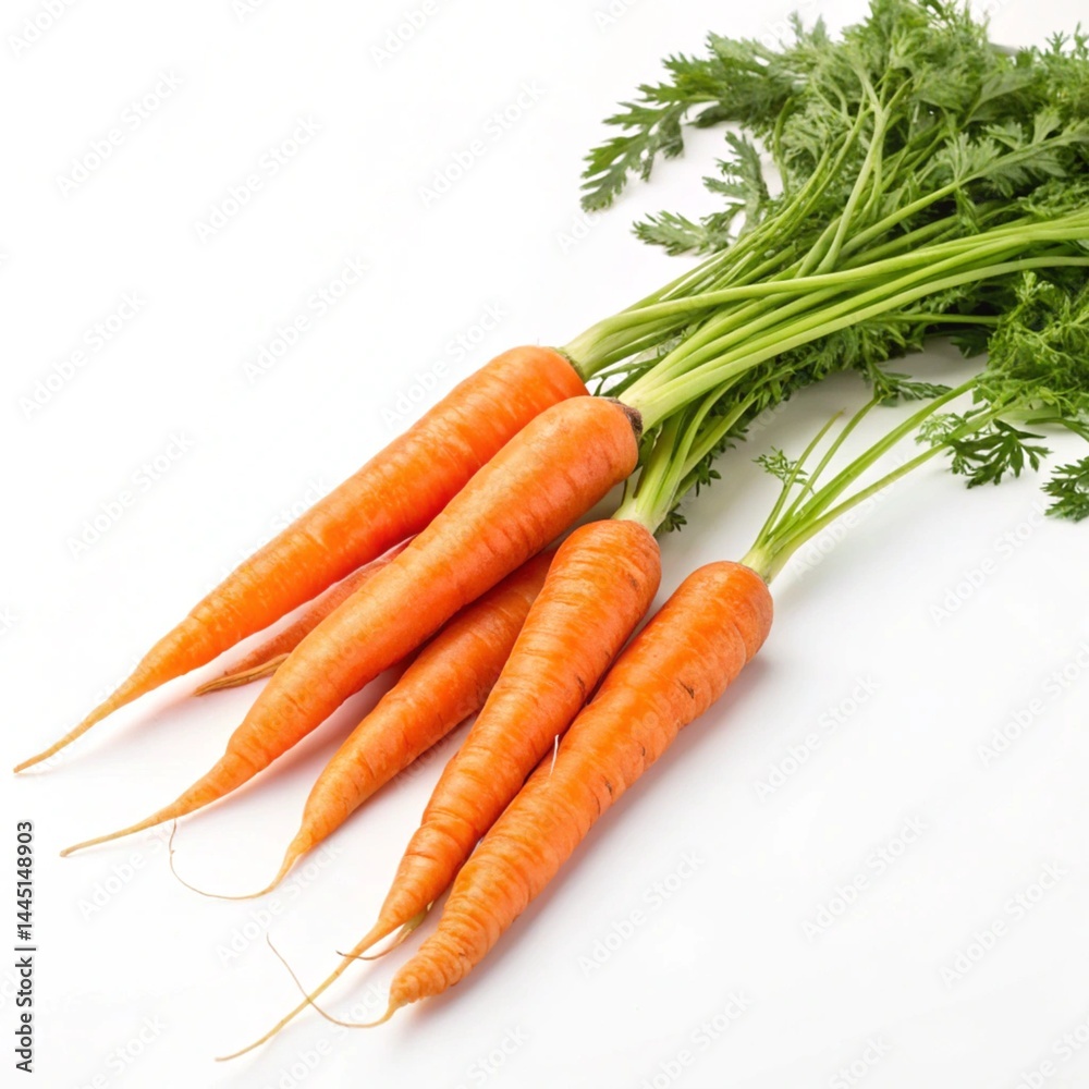 Fresh Carrots Isolated on White Background Perfect for Healthy Eating and Organic Food Fresh Carrots Isolated on White Background Perfect for Healthy Eating and Organic Food