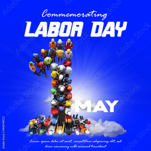 Labor day background design on 1st may 2025, Labor rights Banner, Commemorating labor day