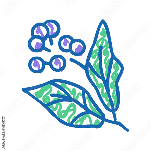 camphor aromatherapy color icon vector isolated illustration