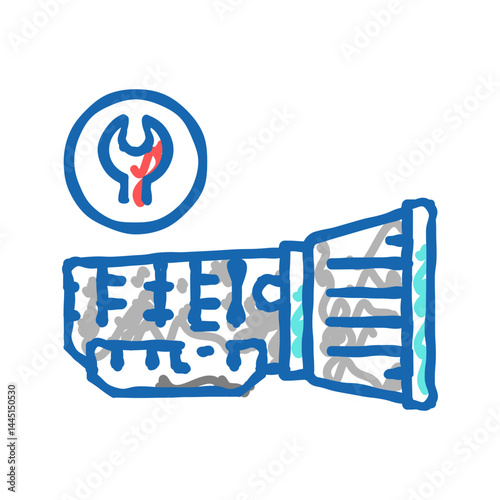 gearbox repair color icon vector isolated illustration