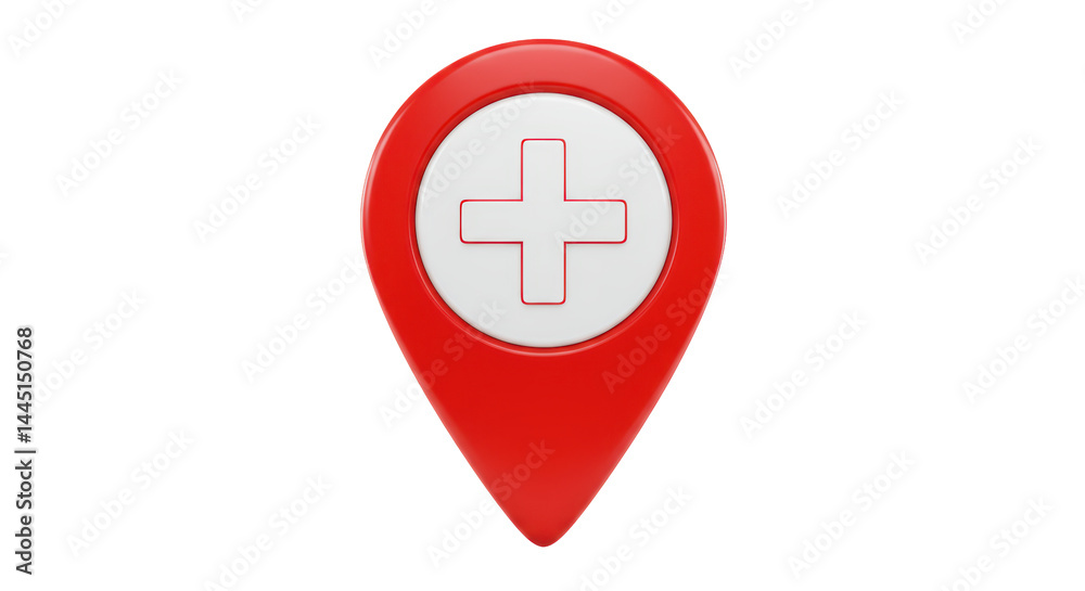 Isolated Location Pin with Cross Isolated Location Pin with Cross