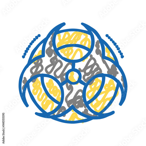 dangerous chemical waste mark color icon vector isolated illustration