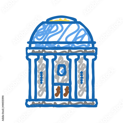chapel building color icon vector isolated illustration