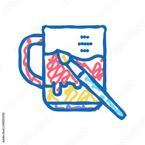 cup painting color icon vector isolated illustration